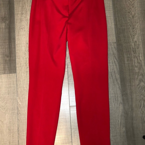 Escada red pants designer brand luxury clothes business clothes - Picture 7 of 11
